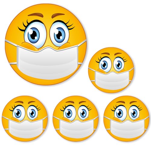 6er Aufkleber-Set I Bitte tragen Sie einen Mundschutz I Ø 5 cm rund I Hinweis-Klebeschildchen Nasen-Mund-Schutz benutzen mit Smile I für Firmen Geschäfte Praxis I dv831 6er Aufkleber-Set I Bitte tragen Sie einen Mundschutz I Ø 5 cm rund I Hinweis-Klebeschildchen Nasen-Mund-Schutz benutzen mit Smile I für Firmen Geschäfte Praxis I dv831 von iSecur