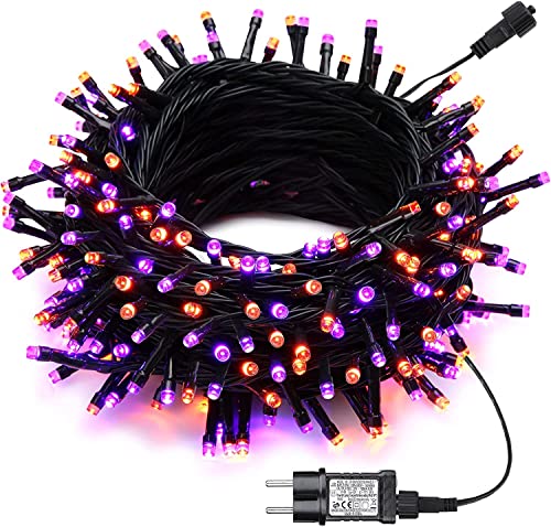 Halloween Deko Garten, Orange & Lila Halloween Lichterkette 20M 200 LED - Halloween Deko Lichterkette mit 8 Lichtmodi und Timer, Lichterkette Außen Wasserdichte mit Stecker für Innen Aussen Zimmer Halloween Deko Garten, Orange & Lila Halloween Lichterkette 20M 200 LED - Halloween Deko Lichterkette mit 8 Lichtmodi und Timer, Lichterkette Außen Wasserdichte mit Stecker für Innen Aussen Zimmer von iShabao