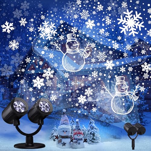 iShabao Projektor Weihnachten Aussen, Doppelter Kopf Dynamische LED Schneeflocken Schneemann Projektor mit Timer, Wasserdicht Weihnachtsbeleuchtung außen für Garten Fenster Wand Party Weihnachtsdeko iShabao Projektor Weihnachten Aussen, Doppelter Kopf Dynamische LED Schneeflocken Schneemann Projektor mit Timer, Wasserdicht Weihnachtsbeleuchtung außen für Garten Fenster Wand Party Weihnachtsdeko von iShabao