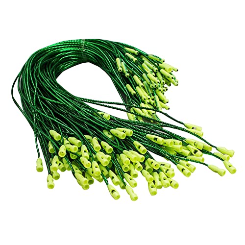 iSpchen 100pcs Hängeetiketten Etiketten Nylon Schnur mit Schnappverschluss Baumwollanhänger Tag Seil Seillinien Etikettenverschlüsse 20cm für Sicher Preis Etiketten,Grün von iSpchen