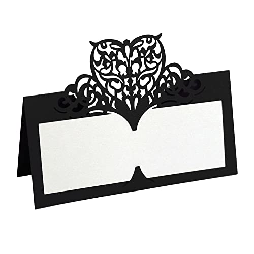 iSpchen 50 Stück Tischkarten Banketttisch-Namenskarte Ausgehöhlte Tischkarten DIY Tischdeko für Hochzeit Bankett Party,schwarze Karte iSpchen 50 Stück Tischkarten Banketttisch-Namenskarte Ausgehöhlte Tischkarten DIY Tischdeko für Hochzeit Bankett Party,schwarze Karte von iSpchen