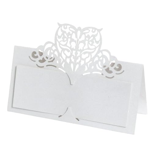 iSpchen 50 Stück Tischkarten Banketttisch-Namenskarte Ausgehöhlte Tischkarten DIY Tischdeko für Hochzeit Bankett Party,Weiß iSpchen 50 Stück Tischkarten Banketttisch-Namenskarte Ausgehöhlte Tischkarten DIY Tischdeko für Hochzeit Bankett Party,Weiß von iSpchen