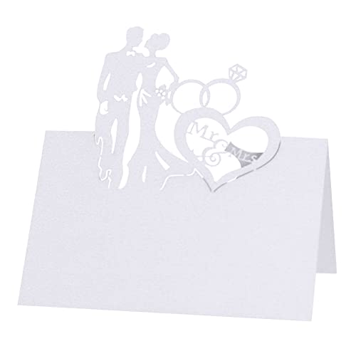 iSpchen 50 Stück Tischkarten Sitzkarte Liebe Hochzeit Muster Ausgehöhlte Tischkarten gefaltete Namenskarten für Hochzeit Bankett Tischdekoration,Weiß iSpchen 50 Stück Tischkarten Sitzkarte Liebe Hochzeit Muster Ausgehöhlte Tischkarten gefaltete Namenskarten für Hochzeit Bankett Tischdekoration,Weiß von iSpchen