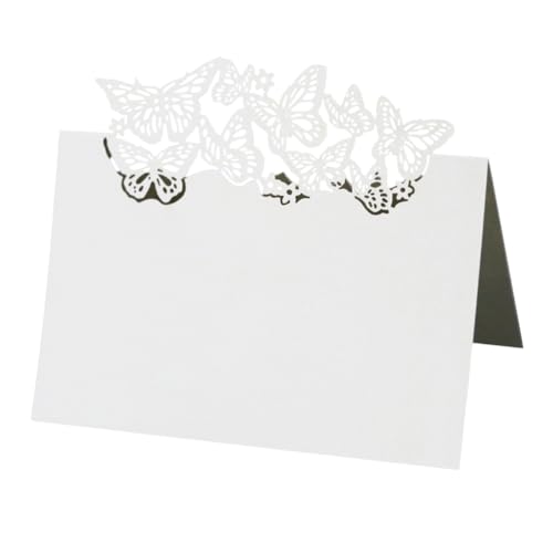 iSpchen 50 Stück Tischkarten gefaltete Namenskarten Papiertischkarte mit ausgehöhltem Schmetterling für Hochzeit Urlaub Feier Bankett Einladung,Weiß iSpchen 50 Stück Tischkarten gefaltete Namenskarten Papiertischkarte mit ausgehöhltem Schmetterling für Hochzeit Urlaub Feier Bankett Einladung,Weiß von iSpchen