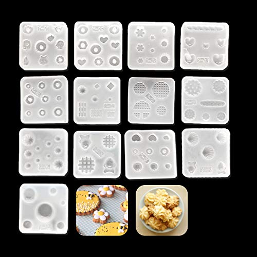 iSuperb 13 Stücke Harzform Silikonform Gießform Mold Mini Cute Silicone Molds für DIY Schokolade, Zucker, Dessert (13 Stücke) von iSuperb