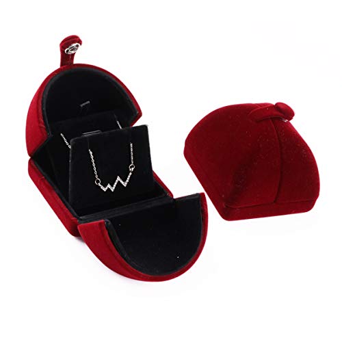iSuperb Anhänger Halskette Kleine Aufbewahrungsbox, Flanellschmuck Geschenkverpackung Ringbox Ohrringe Boxen für Reisegeburtstag Verlobung, 6,5x6x5cm von iSuperb