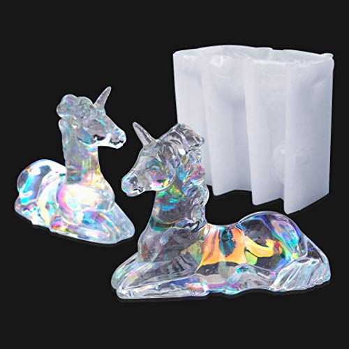 iSuperb Epoxidharz Formen Einhorn Silikonform Gießform Art Resin Gießharz Formen Silicone Mold für DIY Handwerk Dekorationen (Transparent) von iSuperb