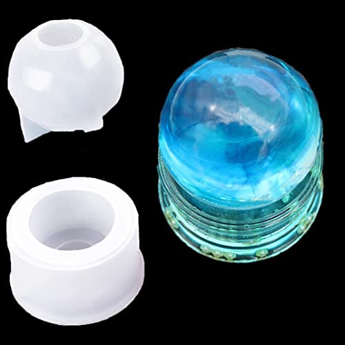 iSuperb Epoxidharz Formen kugel Silikonform mit Base Form UV Resin Formen Gießform Sphere Resin Mold für DIY Ornament Kristallkugel Handwerk von iSuperb