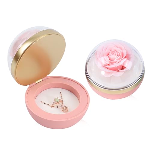 iSuperb LED Ringe Box Schmuckschatulle Ohrringe Ring Geschenkbox Verlobung Ehering Boxen Schmuck Display Verpackung Organizer Ringbox mit Lichtern Jewelry Gift Box for Ring (Gepudert) von iSuperb