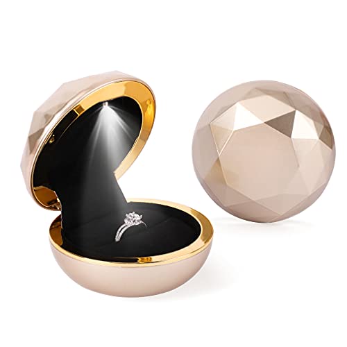 iSuperb Ring Box LED Ringe Box Schmuckschatulle Ohrringe Ring Geschenkbox Verlobung Ehering Boxen Schmuck Organizer Ringbox mit Lichtern Jewelry Gift Box for Ring von iSuperb