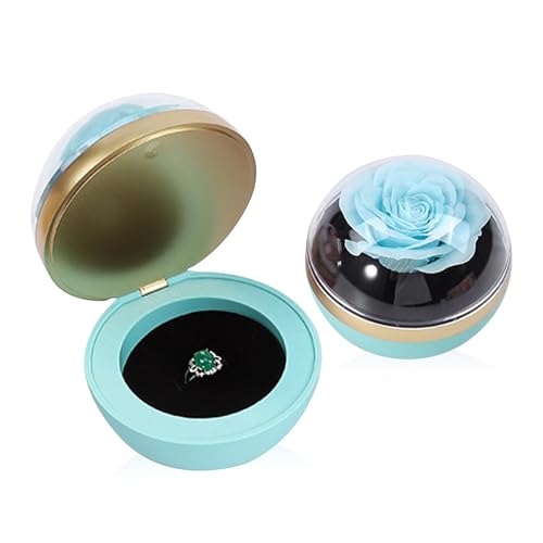 iSuperb Ringe Box Schmuckschatulle Ohrringe Ring Geschenkbox Verlobung Ehering Boxen Schmuck Display Verpackung Organizer Ringbox mit Lichtern Jewelry Gift Box for Ring (Blau A) von iSuperb