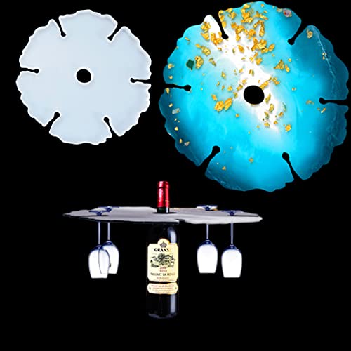 iSuperb Silikonform Epoxidharz Weinglashalter Weinglasregal Silikonformen Unregelmäßige Epoxidharz Resin Form für Weinglashalter, Untersetzer, Tablett (6 Weingläser Hängen) von iSuperb