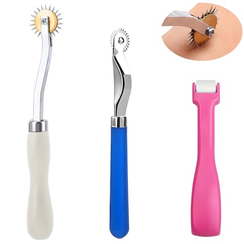 iTYOOS 3 Stück Kopierrädchen und Nahtroller Kit, Schneiderrädchen Schnittmusterrad, Edelstahl Markierrädchen, Rollschneider, Nähzubehör für DIY Leder Kanten Kunsthandwerk, Quilten, Nähen von iTYOOS