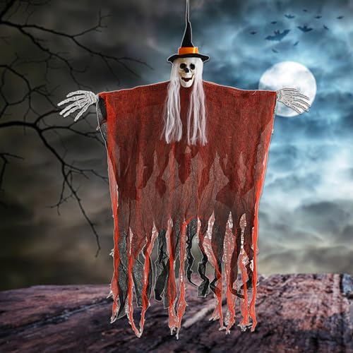 iTYOOS Halloween Deko Outdoor, Halloween deko Geist, Hängender Sensenman, Hängende Halloween Skelett Geister Dekorationen, Schädel Gaze Geist für Halloween Party Deko, Horror Deko iTYOOS Halloween Deko Outdoor, Halloween deko Geist, Hängender Sensenman, Hängende Halloween Skelett Geister Dekorationen, Schädel Gaze Geist für Halloween Party Deko, Horror Deko von iTYOOS