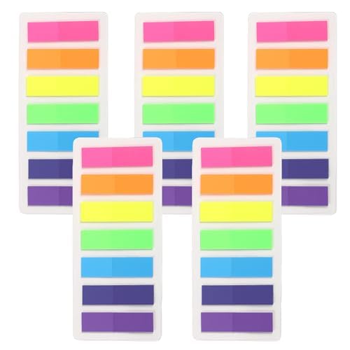 iTauyees 700 Stück Haftstreifen Haftmarker Film Textstreifen Klebezettel Klebemarkierungen Kleine Marker, Pagemarker Tabs Etiketten für Seitenmarkierung (7 Farben) von iTauyees