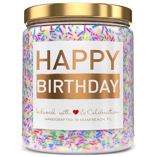 Geburtstagsgeschenk für Frauen - Happy Birthday Duftkerze, 9Oz Lavendel-Duftkerze Mit Bunten Streifen als Dekoration, Geschenk Frauen Geburtstag Geburtstagsgeschenk für Frauen - Happy Birthday Duftkerze, 9Oz Lavendel-Duftkerze Mit Bunten Streifen als Dekoration, Geschenk Frauen Geburtstag von iTbxzzy