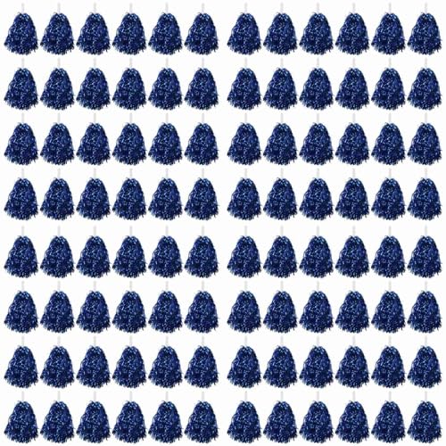 iToQ Cheerleader-Pompons, Metallfolie, Cheerleader-Pompons mit Kunststoffgriff, für Erwachsene und Kinder, Cheerleader, Blau, 96 Stück iToQ Cheerleader-Pompons, Metallfolie, Cheerleader-Pompons mit Kunststoffgriff, für Erwachsene und Kinder, Cheerleader, Blau, 96 Stück von iToQ