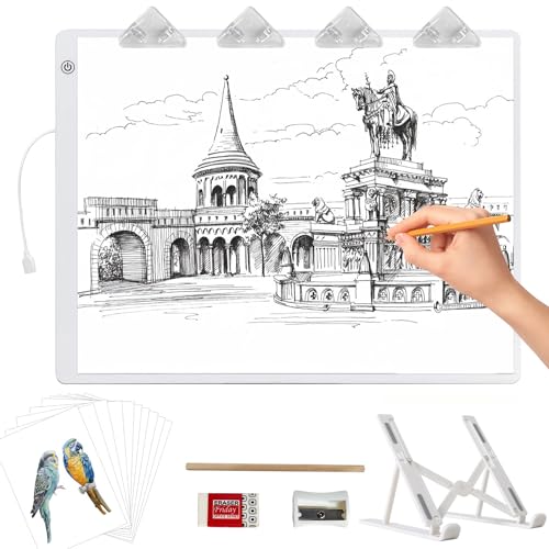 Leuchttisch A3,42×32CM Große Light Pad mit Ständer und Clips,Ultra-Thin diamond painting leuchttisch,Super hell lightbox für Zeichnen, Skizzieren.Einstellbare Helligkeit Leuchtplatte(Weiß) Leuchttisch A3,42×32CM Große Light Pad mit Ständer und Clips,Ultra-Thin diamond painting leuchttisch,Super hell lightbox für Zeichnen, Skizzieren.Einstellbare Helligkeit Leuchtplatte(Weiß) von iVAOOZE