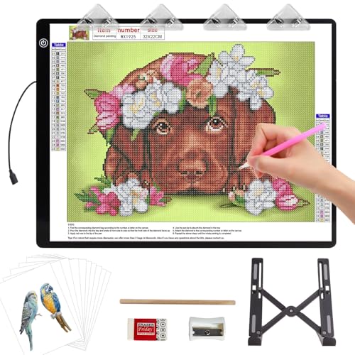 Leuchttisch A4,36×27CM Leuchtplatte mit Ständer und Clips,Ultra-Thin diamond painting leuchttisch,Super hell lightbox für Zeichnen, Nachzeichnen, Skizzieren.Einstellbare Helligkeit light pad Leuchttisch A4,36×27CM Leuchtplatte mit Ständer und Clips,Ultra-Thin diamond painting leuchttisch,Super hell lightbox für Zeichnen, Nachzeichnen, Skizzieren.Einstellbare Helligkeit light pad von iVAOOZE