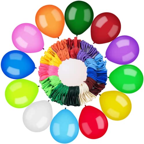 Luftballons Bunt, 120 Stück Bunte Ballons, 12 Farben Premium Latex für Luft & Helium, Farbige Partyballon für Geburtstag Hochzeit Garten Party Valentinstag Babyparty Graduierung Party Deko von iWheat