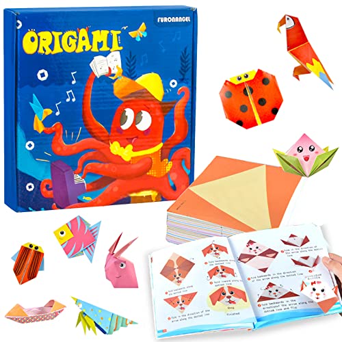 iYInJuan Origami Papier Origami-Papier Buntes Origami-Set für Kinder DIY Kunst Bastelpapier 54 Designs 108 Blatt Origami Papier, Kreativität für Kinder, Anfängertraining Bastelunterricht 14 x 14 cm von iYInJuan