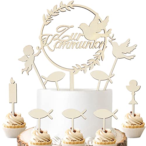 iZoeL Tortendeko Kommunion Holz Kuchendeko Cake Topper Taube Fisch Konfirmation Torten Topper Junge Mädchen, Meine Erstkommunion Kuchendeko - Cake Topper Taufe Erinnerung Kommunion(10 Stück) iZoeL Tortendeko Kommunion Holz Kuchendeko Cake Topper Taube Fisch Konfirmation Torten Topper Junge Mädchen, Meine Erstkommunion Kuchendeko - Cake Topper Taufe Erinnerung Kommunion(10 Stück) von iZoeL