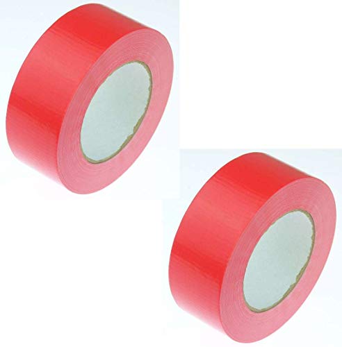 iapyx 2 Rollen Klebeband Gewebeband 50 m x 48 mm ROT - Panzerband Steinband Gaffa Tape Reparaturband (Rot, 2 Rollen Rot) von iapyx