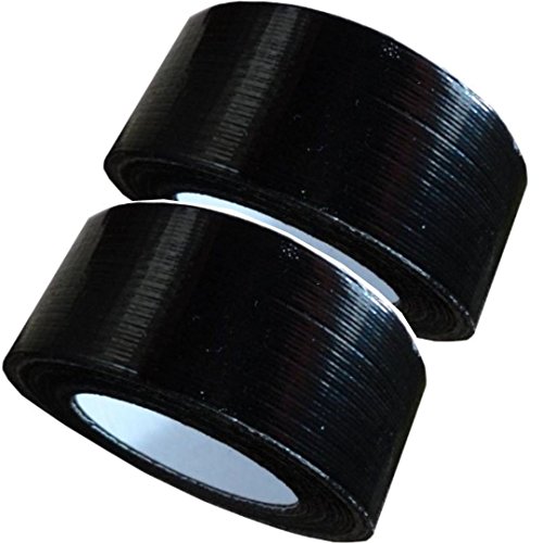 2 Rollen Klebeband Gewebeband Panzerband Panzertape 50m X 48mm schwarz (2 Rollen 50 m x 48mm, schwarz 2-er) von i