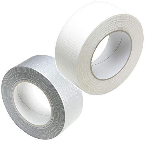 iapyx 2 Rollen Klebeband Gewebeband Panzerband Panzertape 50m X 48mm silber & weiss von iapyx