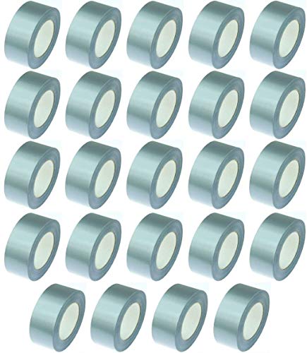 iapyx 24 Rollen Klebeband Gewebeband 50m x 48 mm SILBER - Panzerband Steinband Gaffa Tape Reparaturband (Silber, 24 Rollen) von iapyx