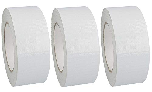 iapyx 3 Rollen Klebeband Gewebeband Panzerband Panzertape 50m X 48mm schwarz (Weiss, Weiß 3 Rollen) von iapyx