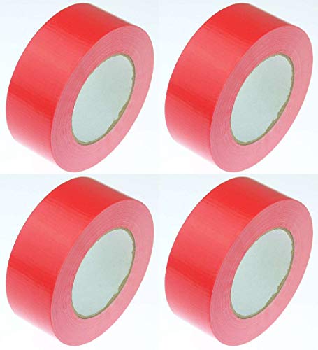 iapyx 4 Rollen Klebeband Gewebeband 50 m x 48 mm ROT - Panzerband Steinband Gaffa Tape Reparaturband (Rot, 4 Rollen Rot) von iapyx