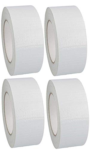 iapyx 4 Rollen Klebeband Gewebeband Panzerband Panzertape 50m X 48mm schwarz (Weiss, Weiß 4 Rollen) von iapyx