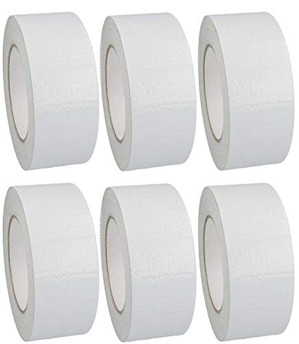 iapyx 6 Rollen Klebeband Gewebeband Panzerband Panzertape 50m X 48mm schwarz (Weiss, Weiß 6 Rollen) von iapyx