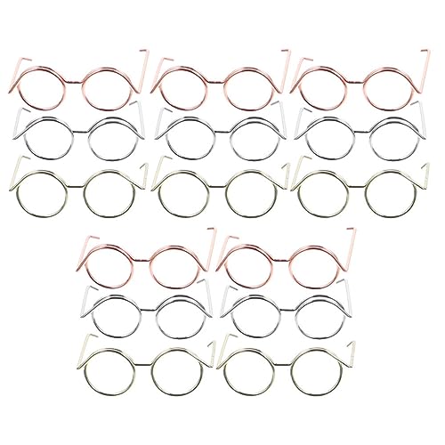 15St Puppenbrille gefälscht Brille für Puppe funkeln Puppe mit Zubehör puppenaugen bilderrahmen Mini-Puppen-Brille Brillengestell für Mini-Puppen Kupferkabel ibasenice von ibasenice