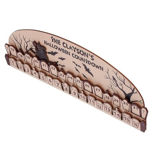 ibasenice Handwerk Adventskalender Holz Ornamente Countdown-Kalender Für Halloween Dekorationen Hause Schmuck von ibasenice