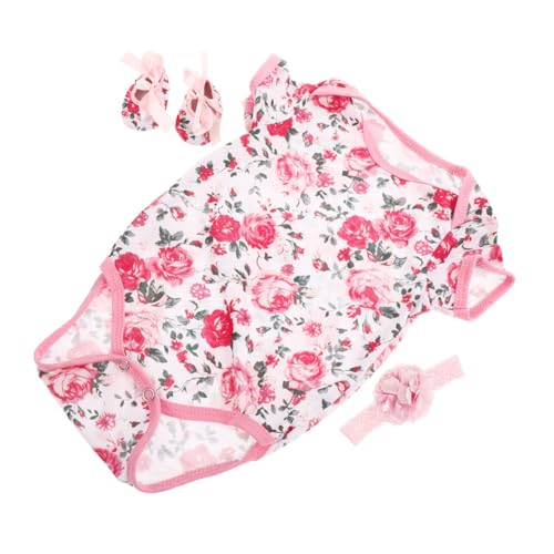 ibasenice 1 Satz Drück-Set Sommerkleidung Für Mädchen Wiedergeborene Babyschuhe Wiedergeborenes Puppen-Outfit Kinderkleidung Babymädchen Sommer -Outfit Kleidung Für Babypuppen Baumwolle von ibasenice