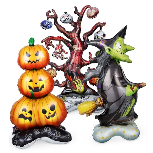 ibasenice 1satz Halloween Deko Kit Aufblasbare Folienballons Mit Kürbis Hexe Und Baum Für Kreative Halloween-partys Langlebige Aluminiumfolie Farbenfrohe Dekorationen von ibasenice