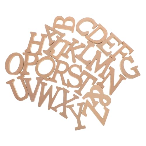 ibasenice 1 Satz Holzbuchstaben Unlackierte Holzbuchstaben für DIY Bastelprojekte und Dekoration für Kreative Wohnraumgestaltung und Lernspiele von ibasenice