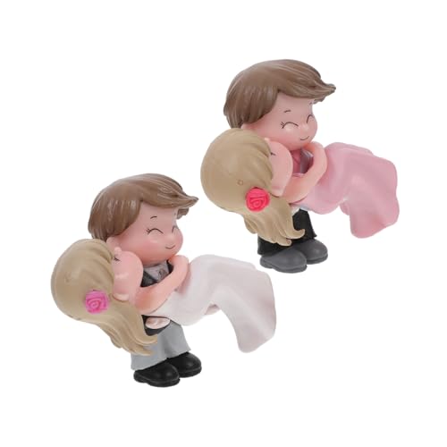 ibasenice 1 Satz Prinzessin Umarmungspaar Kuchendekorationen Hochzeitstorte Topper Plüsch Fee Hochzeitsdekor Statuen Figuren Jubiläum Kuchendeckel Geburtstag Funkeln Ornament Vinyl 2 Paar von ibasenice