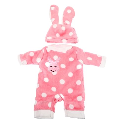 ibasenice 1 Satz Puppenkleidung Puppen Set Puppen Kleidung Puppenkleid Puppenanzug Puppenmode Mini-Babypuppen Puppenbabywindeln Babys Bedruckte Pyjamas zartes Puppenkostüm Stoff Rosa von ibasenice