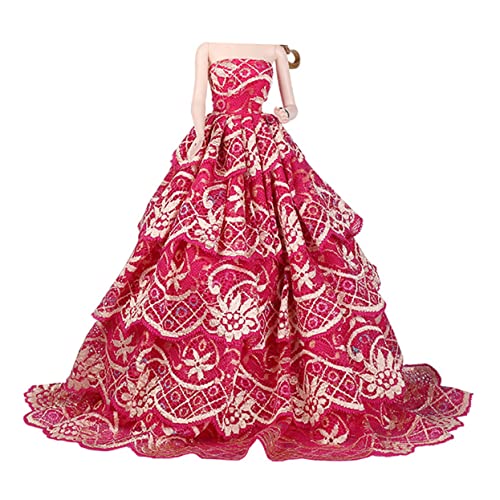 ibasenice 1 Stück Puppe edles Partykleid Puppen Kleidung für puppenkleidung Puppenkleider Puppenkleidung für Puppenoutfit Puppenkostüm passendes Outfit Puppenhochzeitskleid Rosy von ibasenice