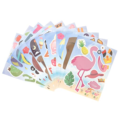 ibasenice 10 Blatt Hawaii Aufkleber Sommer Sticker für Koffer Laptop Handy Fahrrad Stranddekoration für DIY Scrapbooking und Geschenkideen Lustige Cartoon Motive von ibasenice