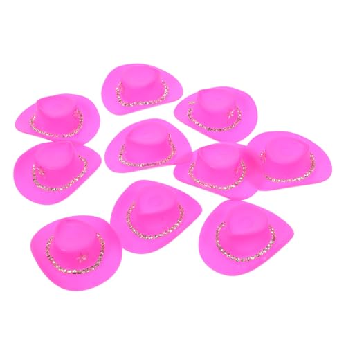 ibasenice 10 Stück Mini-Cowboyhut Party Cowboyhüte aus für Damen Mini-Hüte Kuhmädchenhut Cowgirl-Hut doll Accessories Puppenhut austauschbare Miniaturhüte Puppenhüte von ibasenice