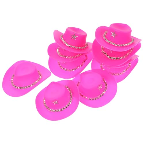 ibasenice 10 Stück Mini-Cowboyhut doll Accessories Puppenhut Cowboyhut für Puppenfotografie Puppenzubehör Cowboyhut Cowgirl-Hut Mini-Hüte Hut für Haustiere entzückende hüte Plastik von ibasenice
