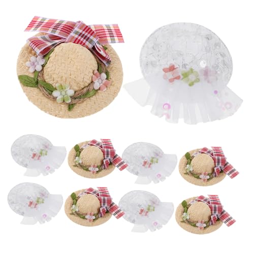 ibasenice 10 Stück Teiliges Mini Strohhut mit Schleifen und Spitzenblumen Handgewebte Puppenhüte für DIY Bastelprojekte Schmuck Mini Hüte für Spielzeugpuppen und Festdekorationen ibasenice 10 Stück Teiliges Mini Strohhut mit Schleifen und Spitzenblumen Handgewebte Puppenhüte für DIY Bastelprojekte Schmuck Mini Hüte für Spielzeugpuppen und Festdekorationen von ibasenice