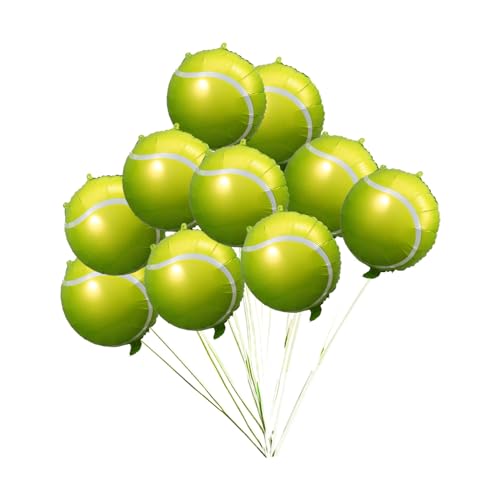 ibasenice 10 Stück Tennisballon Tennisball-Ballon Sportballballons Spielballon Sportballonbogen Partyballons zum Thema Tennis klein Ö dekorativer Luftballon Ballonstütze Aluminiumfolie Green von ibasenice