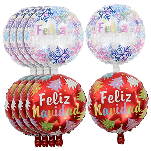 ibasenice 10 Stück Weihnachtsballons Dekoration alles zum geburtstag luftballons office decoration weihnachts party Luftballons für die Weihnachtsfeier Ballonstütze Aluminiumfolie von ibasenice