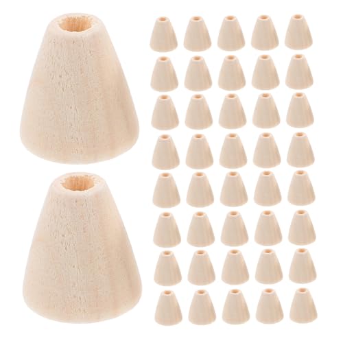 ibasenice 100Stücke DIY Holzperlen Kegelform Handgefertigtes Schmuckzubehör für Kreative Bastelprojekte von Kindern für Schmuckherstellung und Kreative von ibasenice