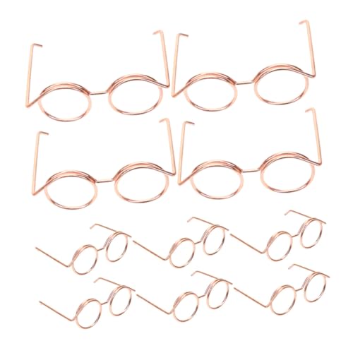 ibasenice 10St Puppenzubehör Puppen ferngläser Puppenmode mini gläser Puppen kleiderschränke Brillenrequisiten zum Anziehen Gläser für den Heimwerkerbedarf Mini-Brille Metall von ibasenice